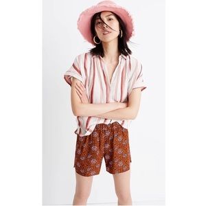 Madewell Drapey Pull-On Shorts in Warm Paisley